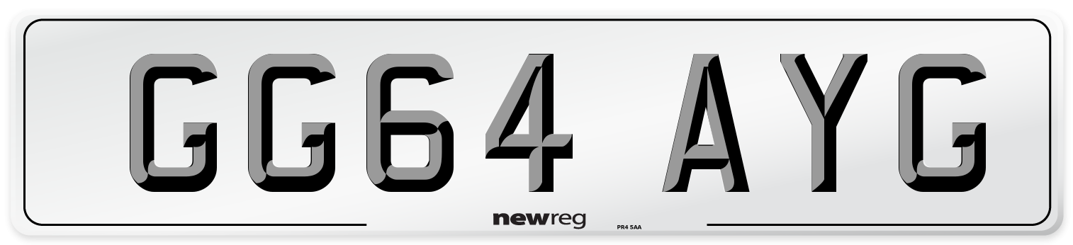 GG64 AYG Number Plate from New Reg